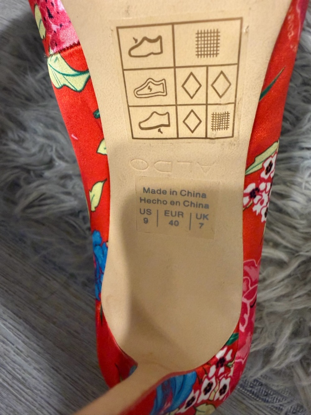 ALDO Red Floral Pointed Toe Stiletto Heels - Picture 4 of 5